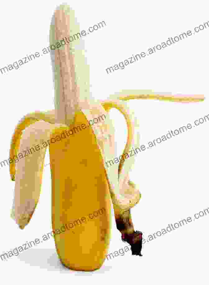 A Bright Yellow Banana With Its Peel Partially Peeled Back, Revealing The White Fruit Inside. The Banana Peel