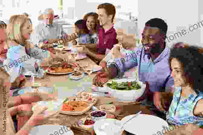 A Diverse Group Of People Gathered Around A Table, Laughing And Talking. Families Then And Now (What Makes A Family)