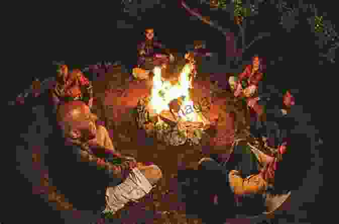 A Group Of People Gathered Around An Ancient Tree, Their Hands Outstretched Towards The Green Man's Face Carved Into Its Trunk, Symbolizing The Collective Search For Spiritual Connection The Soul Of The Green Man