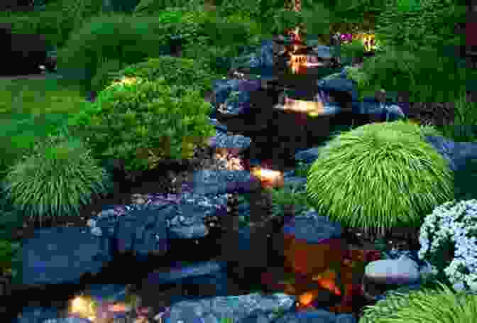 A Serene Backyard Oasis Featuring A Tranquil Water Feature And Lush Landscaping DESIGNING HYDRAULICS SYSTEMS: FOR AQUARIUMS WATER FEATURES SWIMMING THERAPY POOLS (2024)