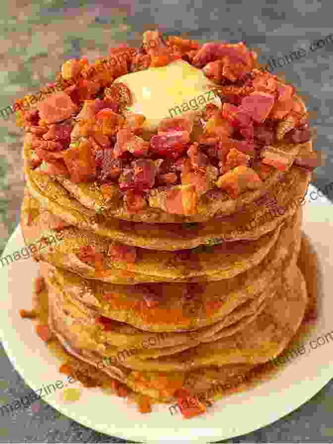 A Stack Of Fluffy Bacon Pancakes With Syrup Hello 150 Breakfast Bacon Recipes: Best Breakfast Bacon Cookbook Ever For Beginners Cream Cheese Cookbook Homemade Pizza Cookbook Bacon Keto Cookbook Mexican Breakfast Cookbook 1