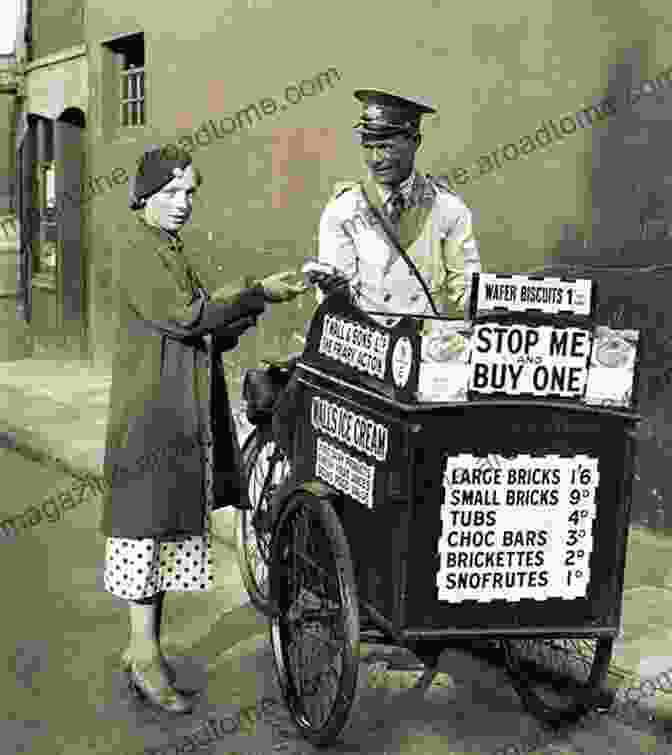 A Street Vendor Selling Ice Cream From A Cart In The 1950s A Transport Journey In Colour: Street Scenes Of The British Isles 1949 1969