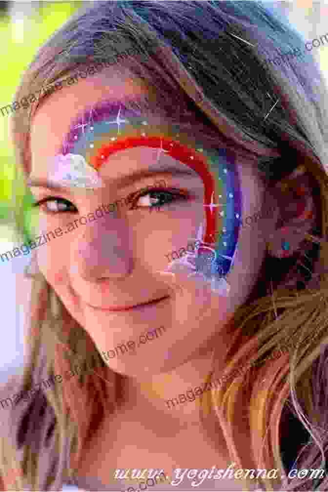 A Young Girl With Different Colors Of Paint On Her Face And Body The Girl Of Many Colors