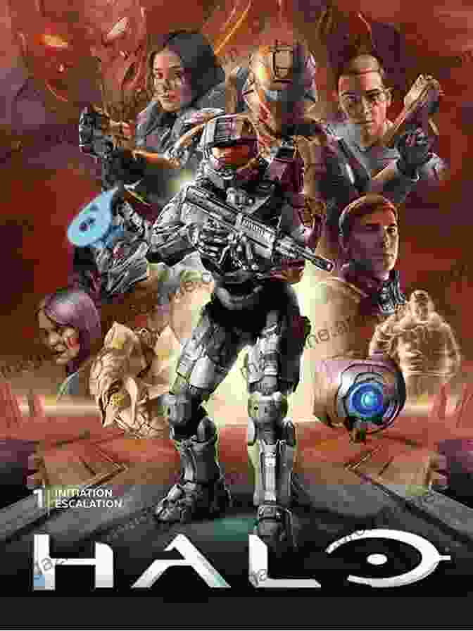 Action Packed Scene From Halo Escalation Volume Depicting Master Chief And Arbiter Facing Off Against Covenant Forces Halo: Escalation Volume 4