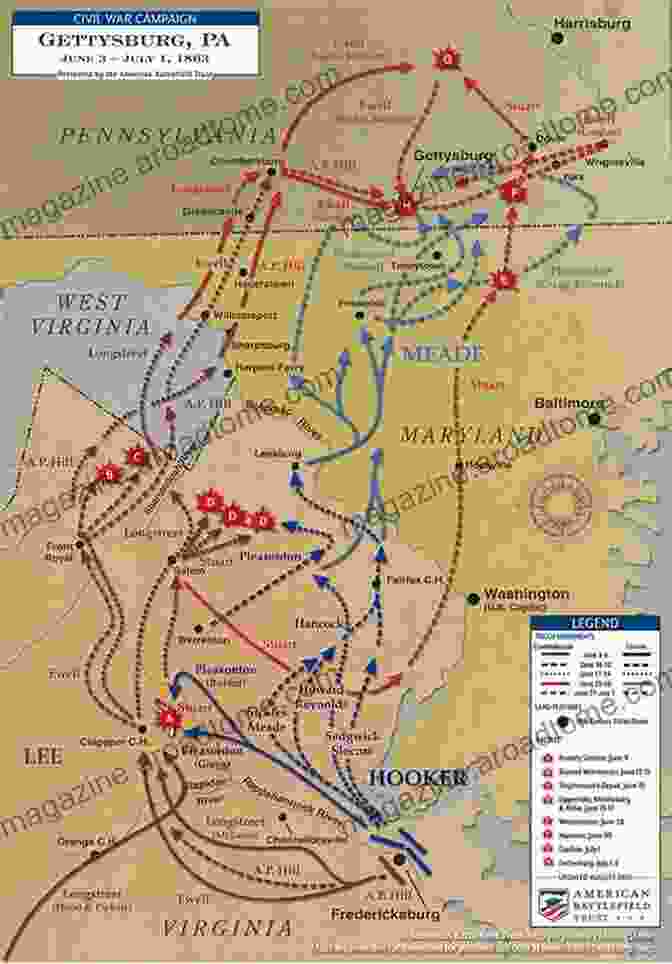 Civil War Campaign Map Showcasing Troop Movements The Library Of Congress Illustrated Timeline Of The Civil War