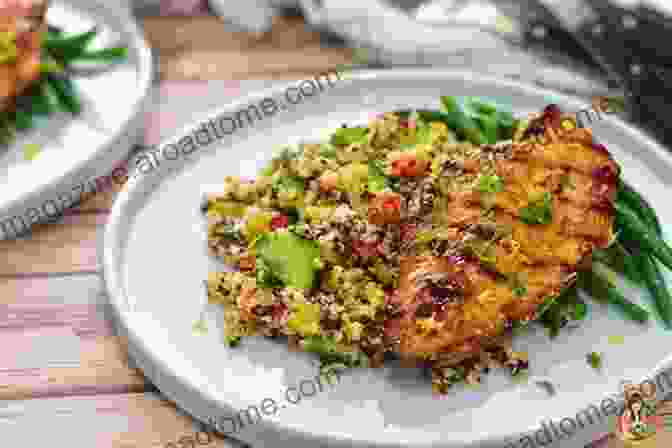 Plate Of Colorful Grilled Vegetables, Roasted Chicken, And Quinoa Salad FIBER AND DIET USER GUIDE: A Buyer Manual To Diet And Fiber Food