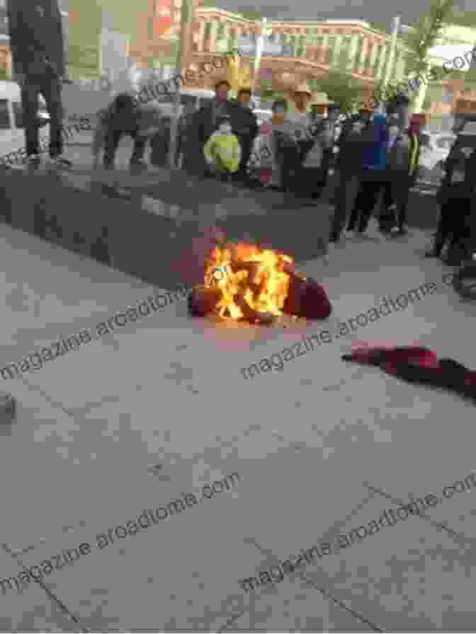 Tibetan Monk Setting Himself On Fire In Protest Against Chinese Rule Tibet On Fire: Self Immolations Against Chinese Rule