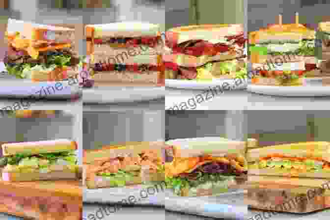 Variety Of Creative Sandwiches On A Cutting Board Hello 365 Sandwich Recipes: Best Sandwich Cookbook Ever For Beginners Tea Sandwich Cookbook Grilled Cheese Recipes Ground Turkey Cookbook Veggie Burgers Recipes Chicken Breast Recipes 1